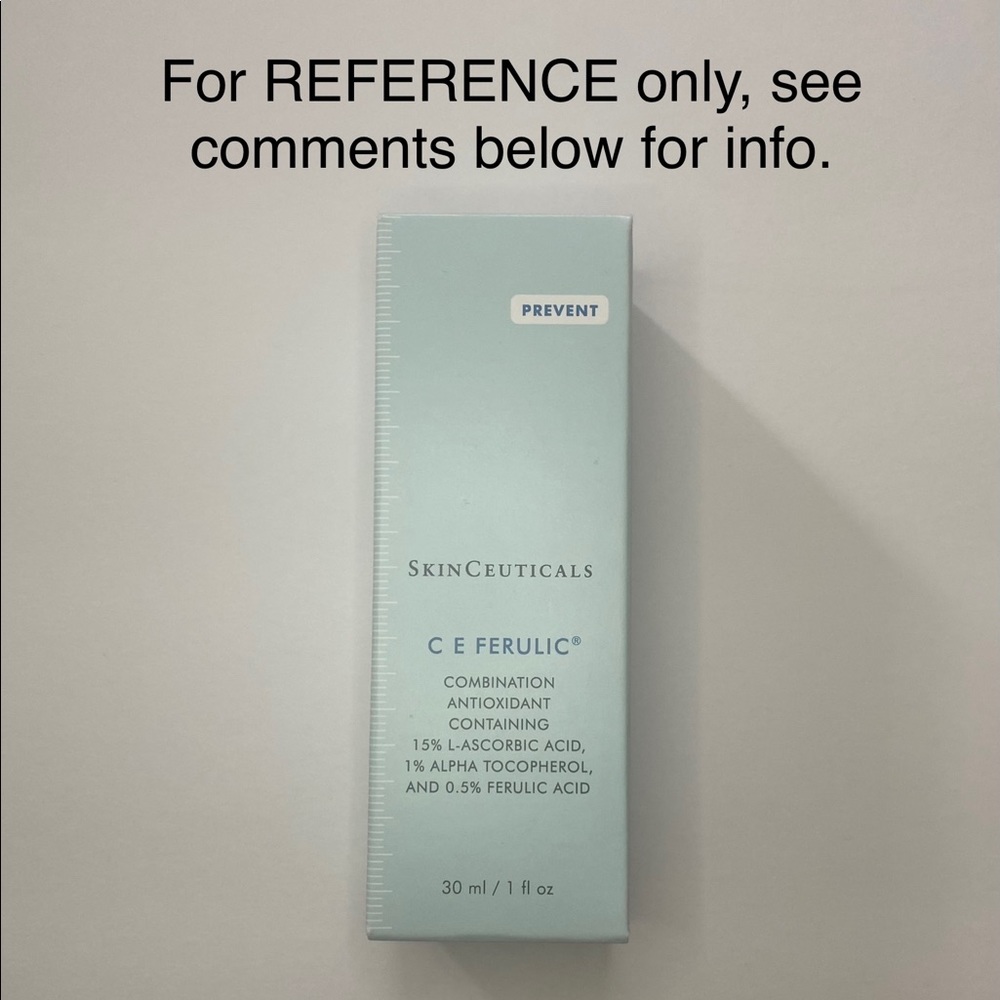 For REFERENCE ONLY on SkinCeuticals C E Ferulic box Please read comments ⬇️